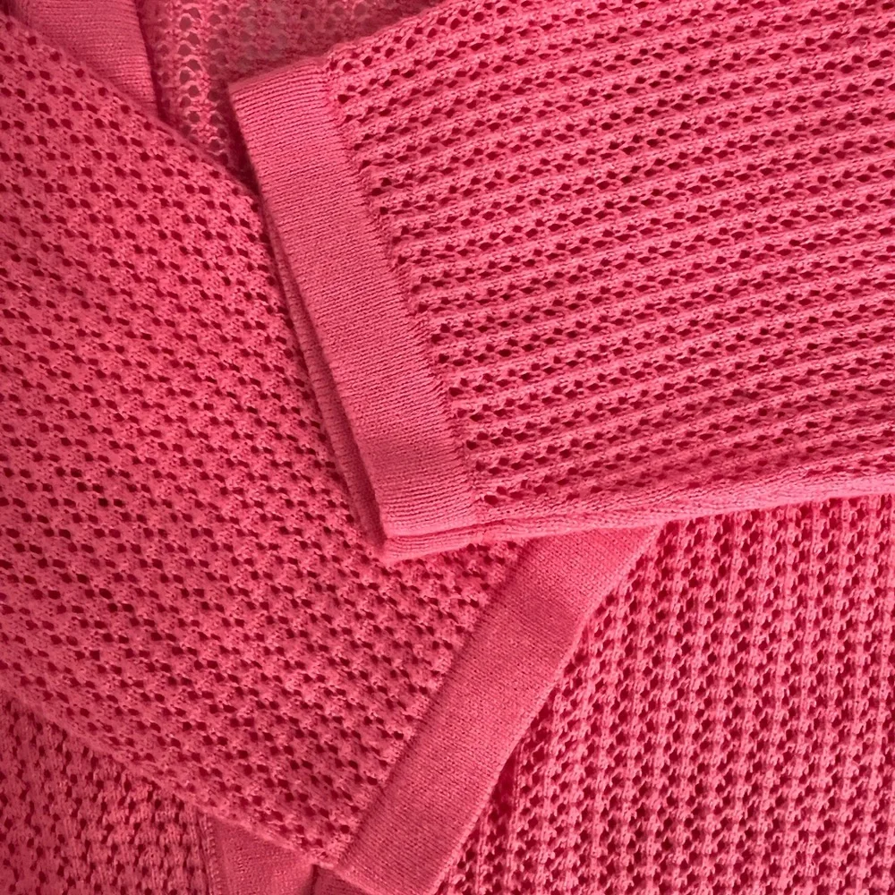 Talbots Lightweight Pink Crocheted Look 3/4 Sleeve Cardigan, NWOT, Size M - Picture 12 of 12